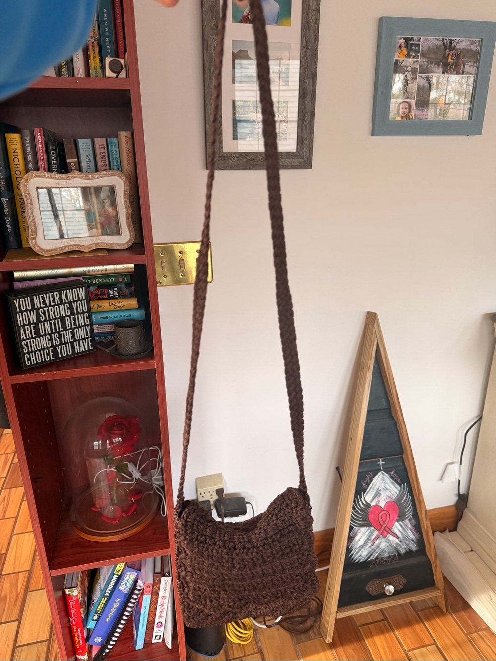 Brown Crochet Crossbody Bag